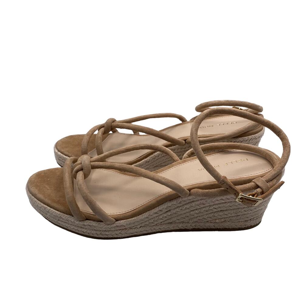 New Pelle Moda Kylle Latte Women's Open Toe Strappy Espadrille Wedge Sandal 10M - Picture 4 of 7